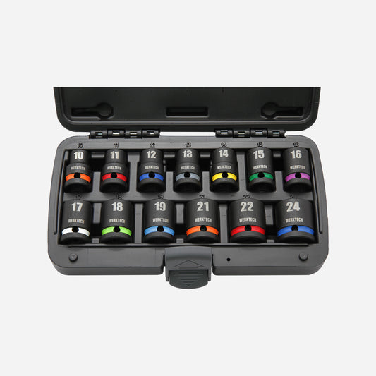 Impact Socket Set 1/2" Dr. 13pcs Color Coded