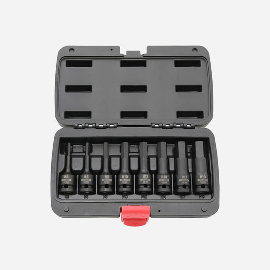 Hex Impact Socket Bit Set 1/2" Drive, 8pc