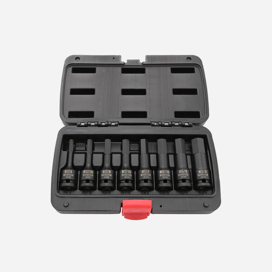 SAE Hex Impact Bit Socket Set 1/2" Drive, 8pc