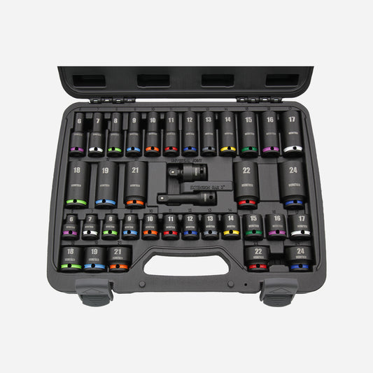 Impact Socket Set 3/8" Dr. 36pcs Color Coded