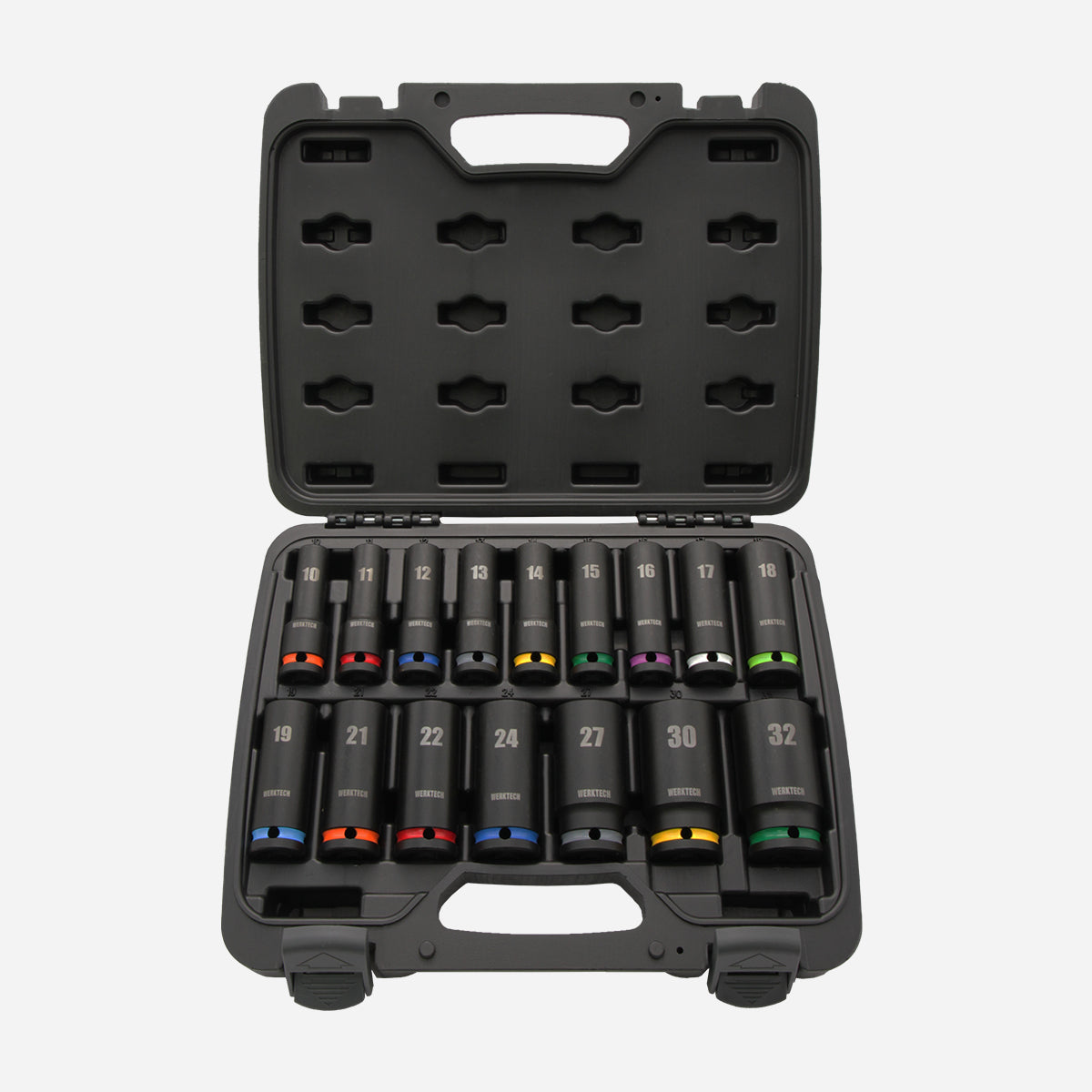 Deep Impact Socket Set 1/2" Dr. 16pcs Color Coded