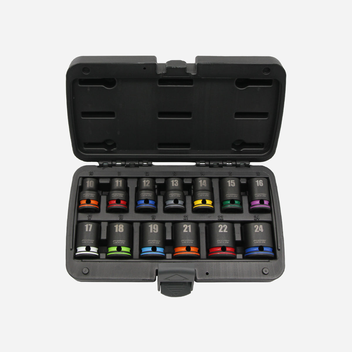 GRIP-ON Anti-Slip Impact Socket Set 1/2" Dr. 13pcs Color Coded