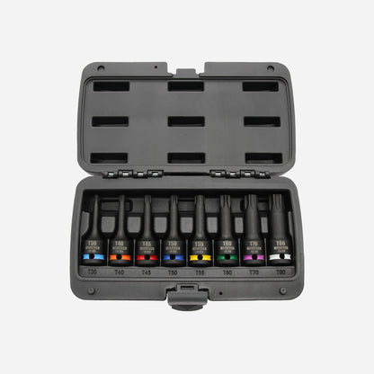 Torx Impact Bit Socket Set 1/2" Dr., 8pc, Color Coded