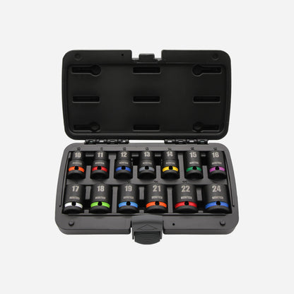 Impact Socket Set 1/2" Dr., 13pcs, Color Coded