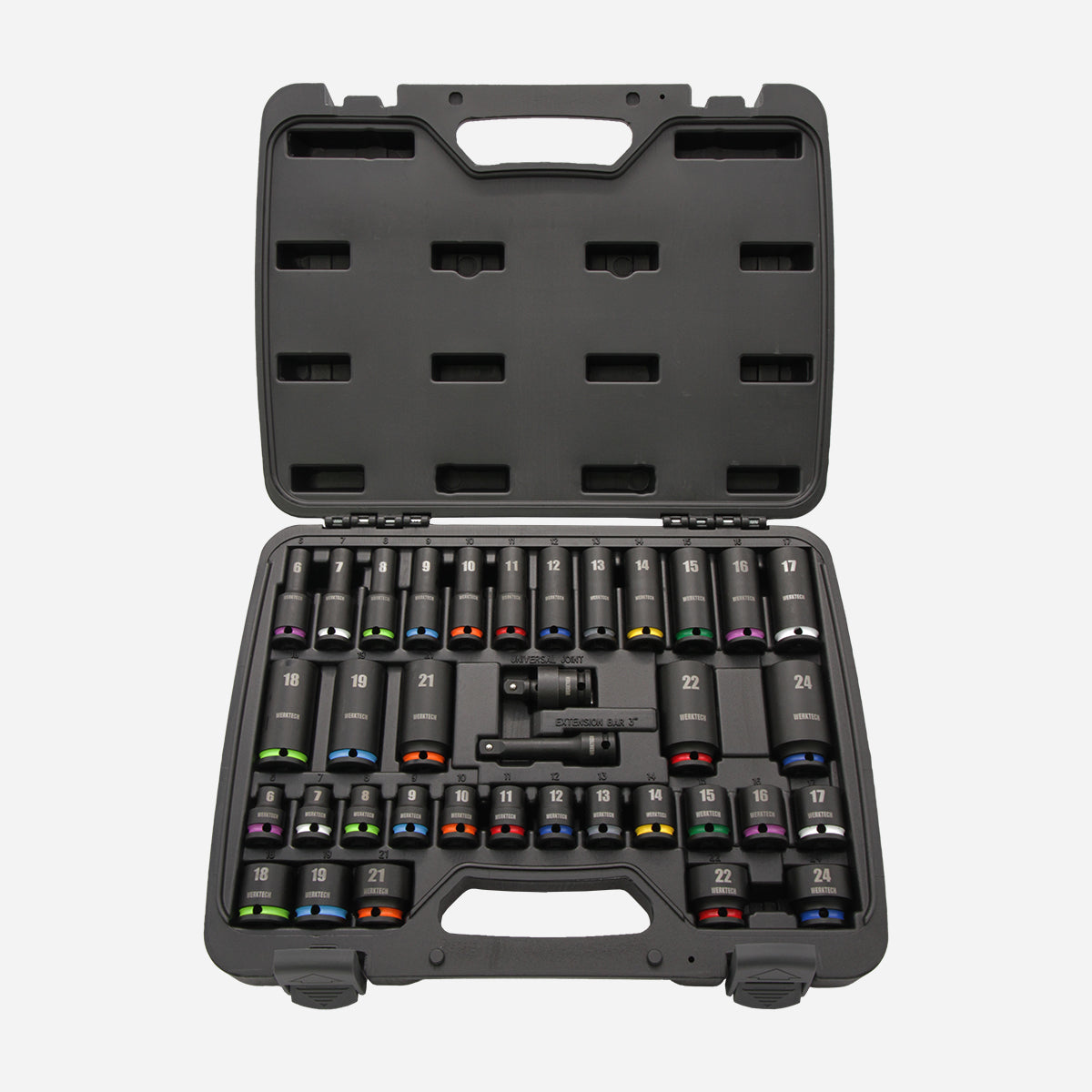 Impact Socket Set 3/8" Dr. 36pcs Color Coded