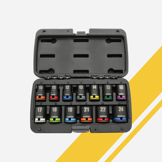 GRIP-ON Anti-Slip Impact Socket Set 1/2" Dr., 13pcs, Color Coded
