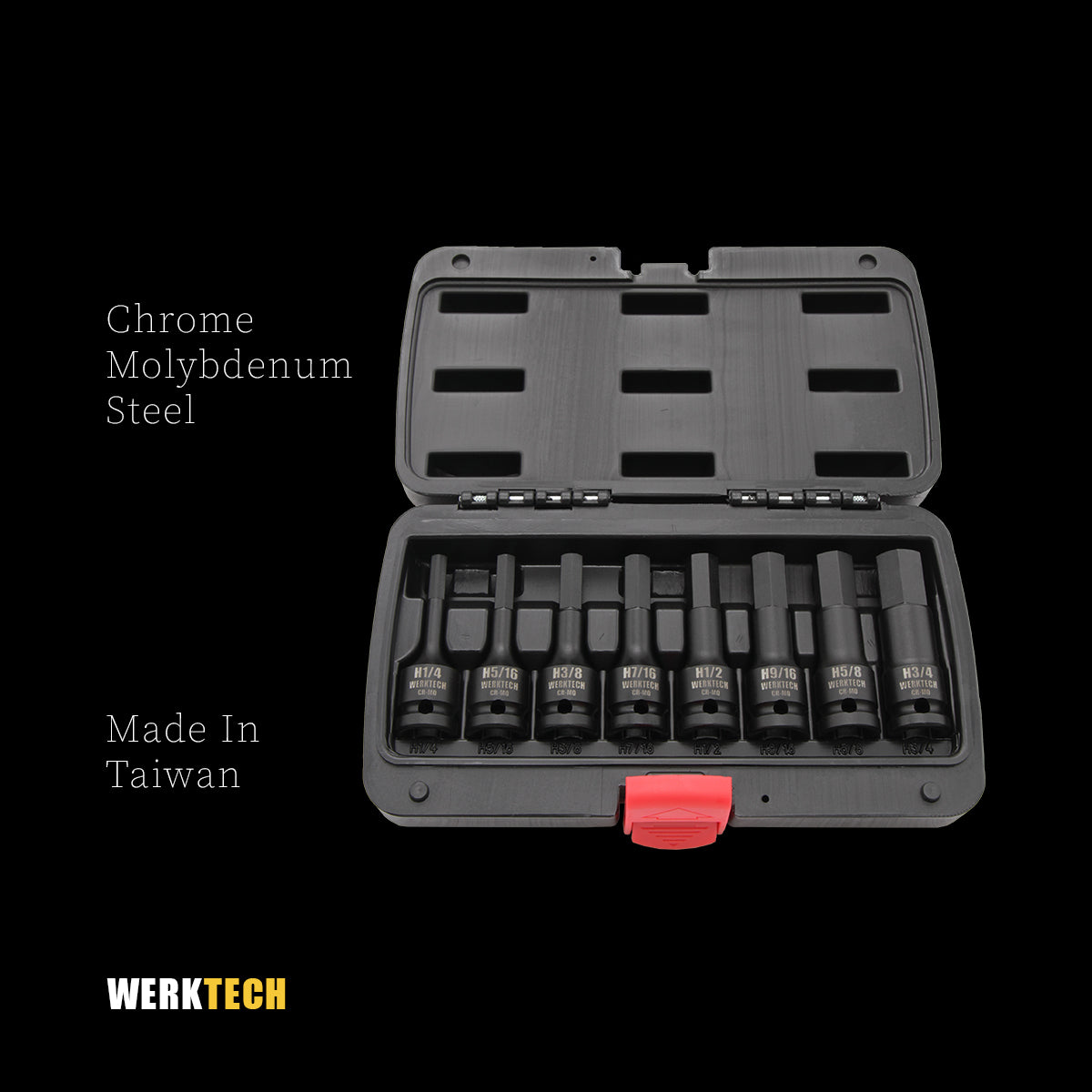 SAE Hex Impact Bit Socket Set 1/2" Dr., 8pc
