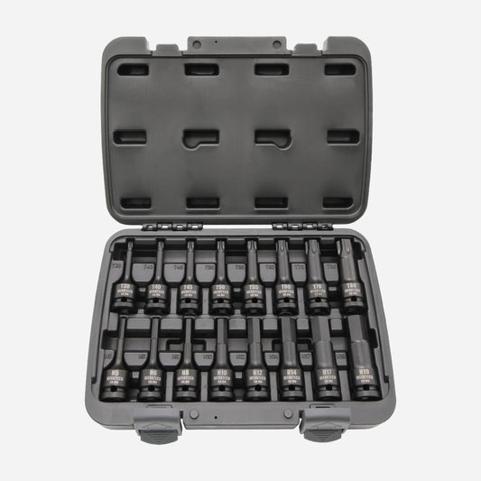 Hex & Torx Impact bit Socket Set 1/2" Drive, 16pc